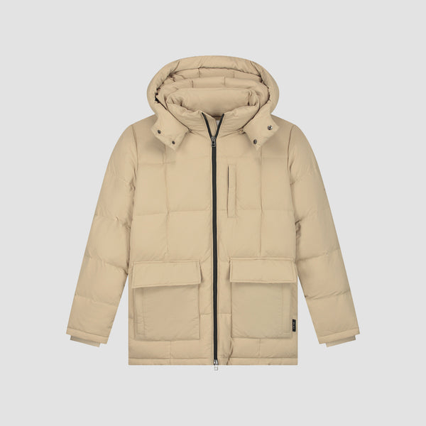 Midlong Puffer Jacket - Beige