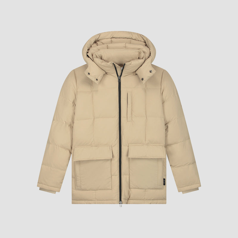 Midlong Puffer Jacket - Beige