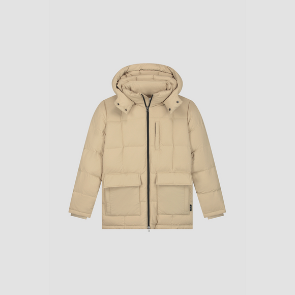 Midlong Puffer Jacket - Beige