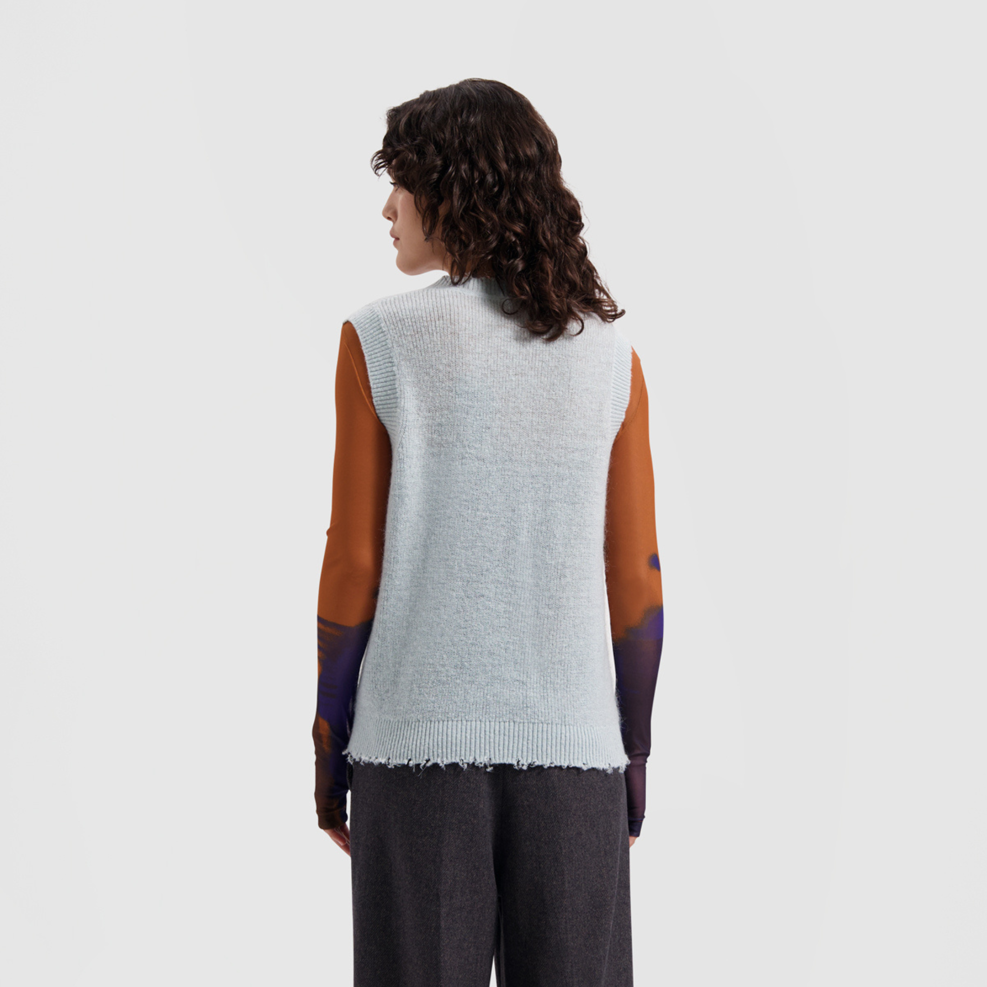 WMN Mohair Knitted Vest - Soft Blue