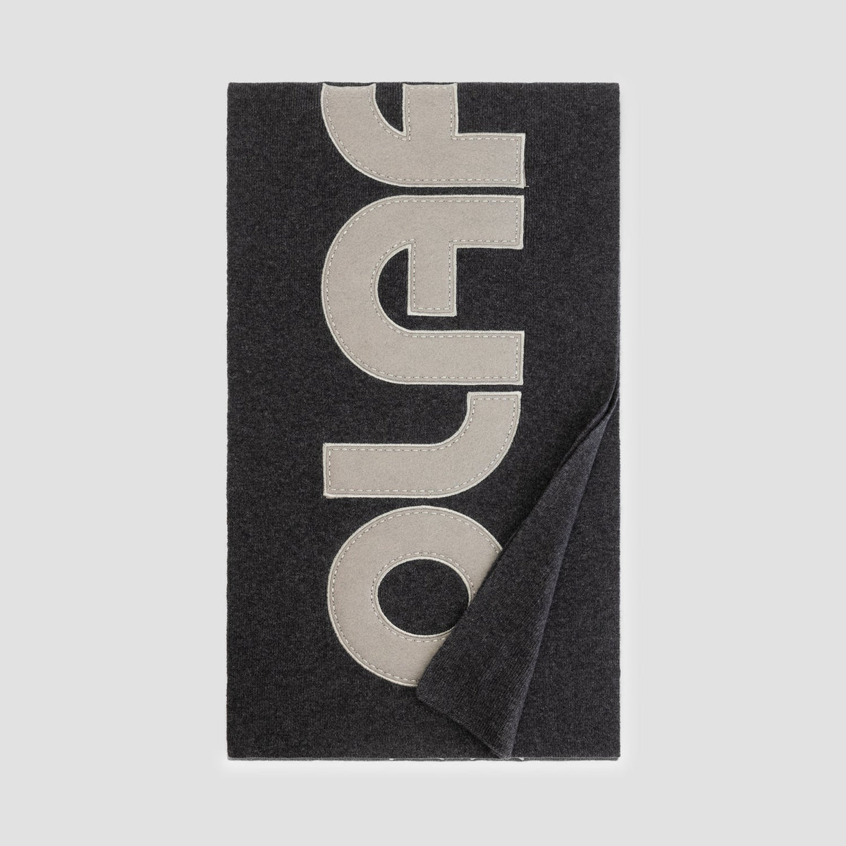 RETRO APPLIQUE SCARF | CHARCOAL