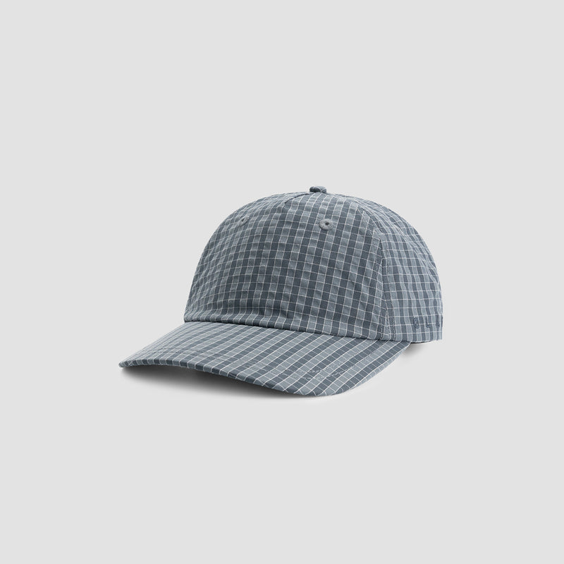 Checked 5 Panel Cap - Navy