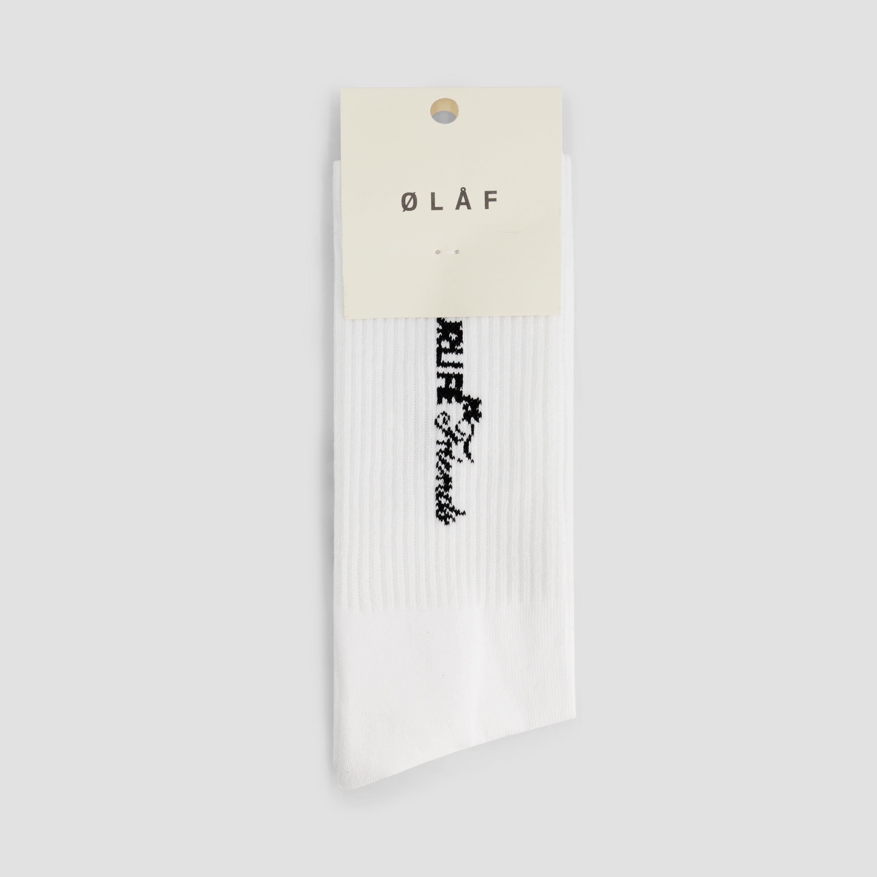 Script Friends Sock - Optical White