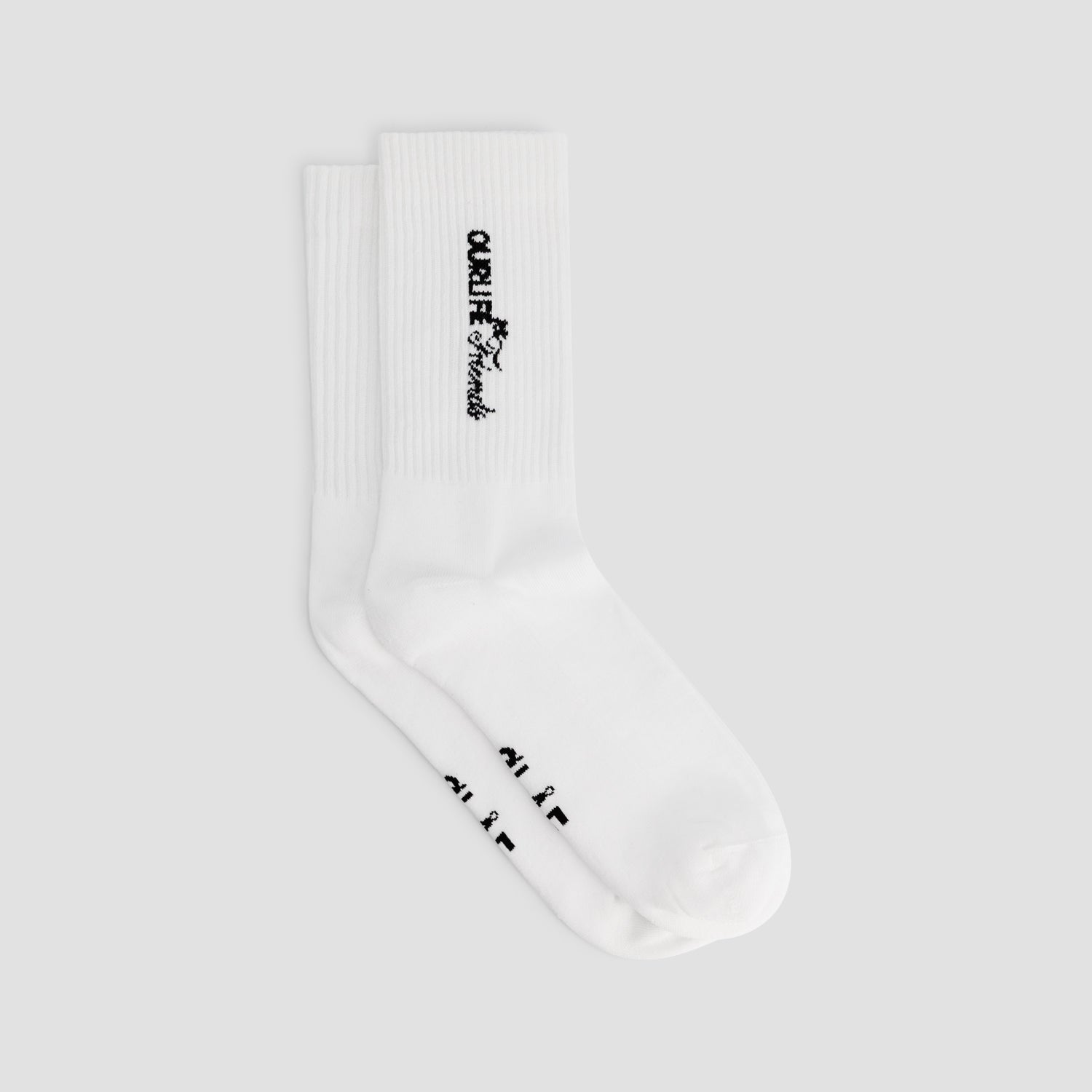Script Friends Sock - Optical White