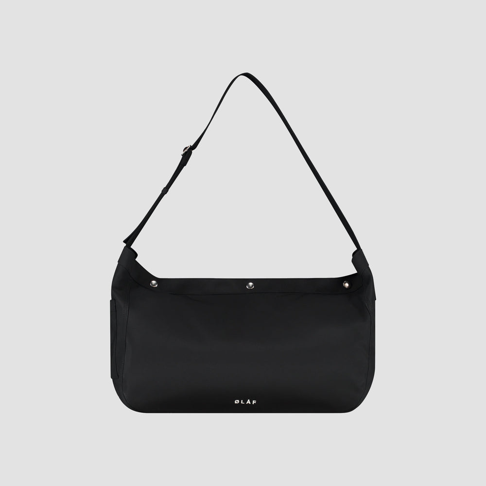 NYLON NEWSPAPER BAG | BLACK