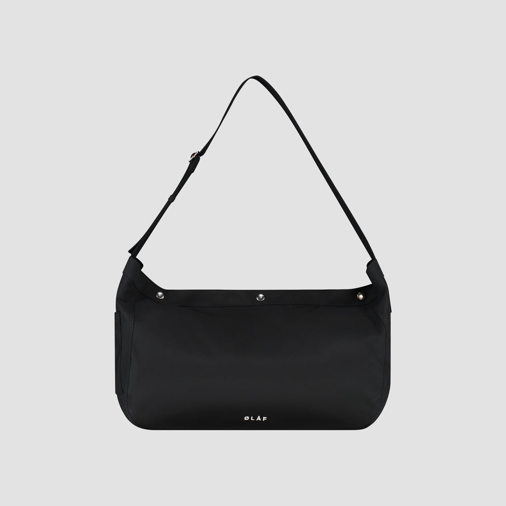 Nylon Newspaper Bag - Black