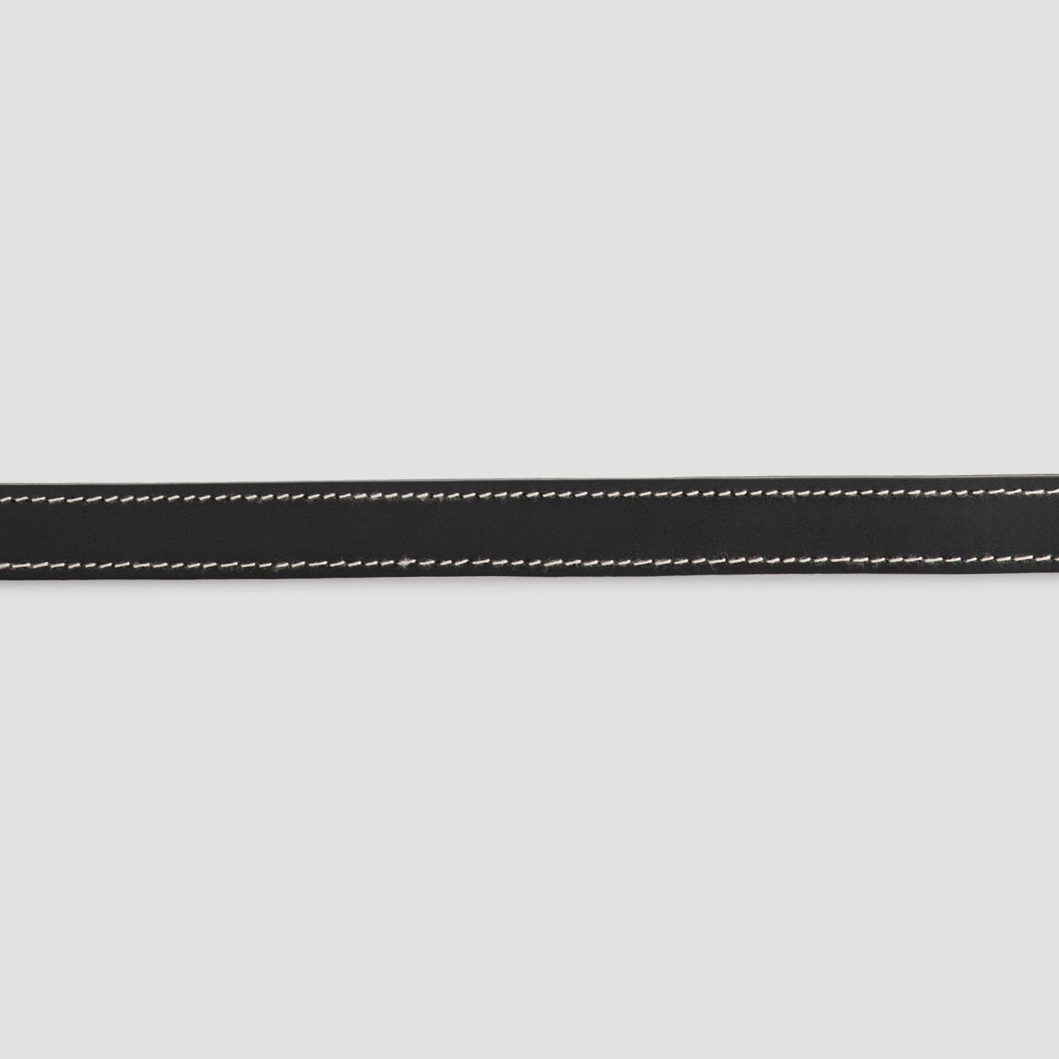 Contrast Stitch Leather Belt - Black