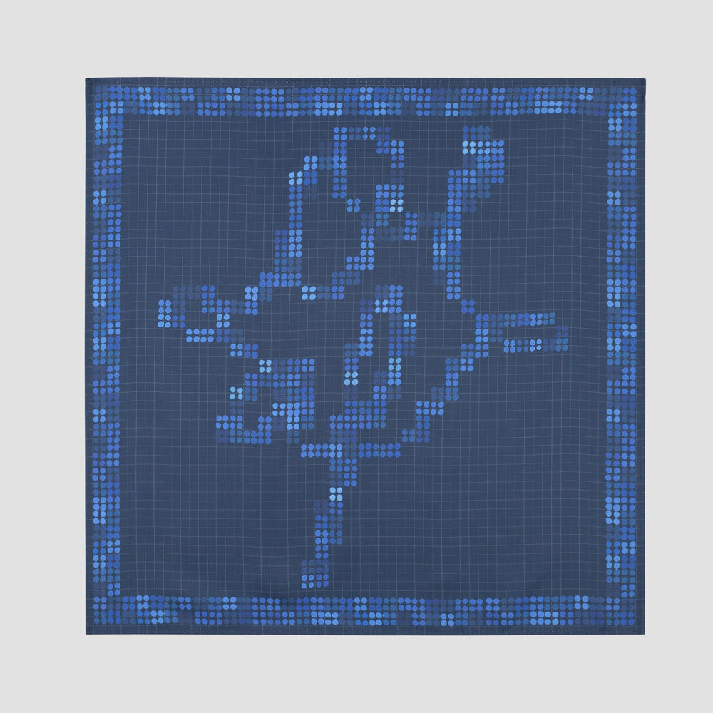 DOTTED MONOGRAM LARGE BANDANA | NAVY