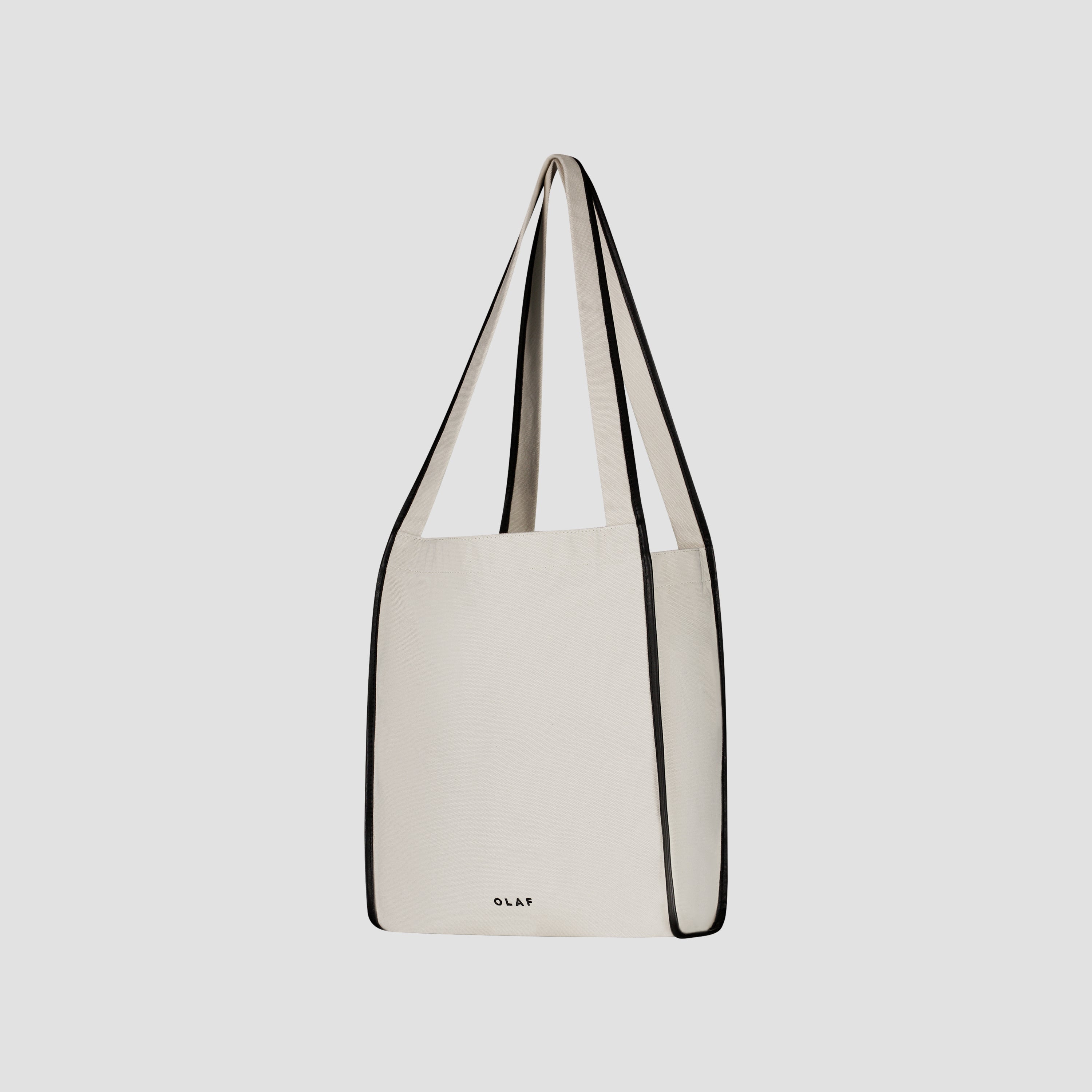 Contrast Binding Canvas Bag - Off-White