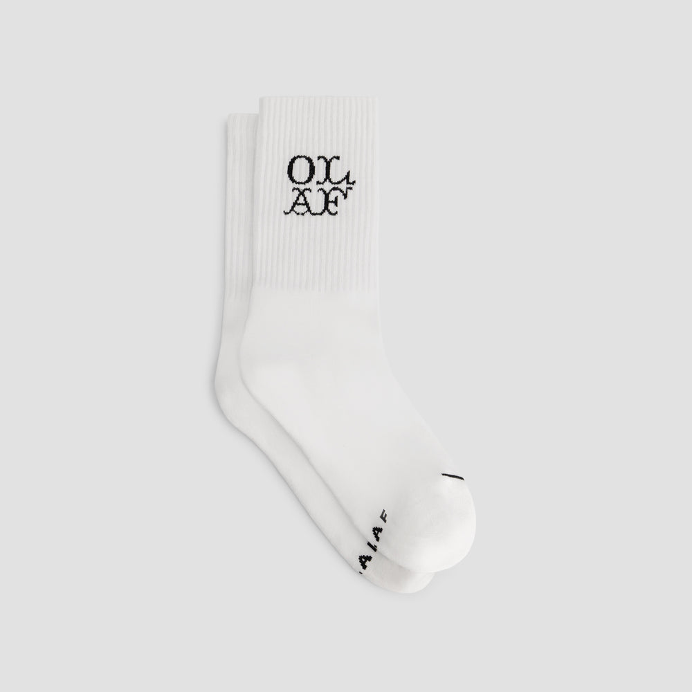 Western Logo Socks - Optical White