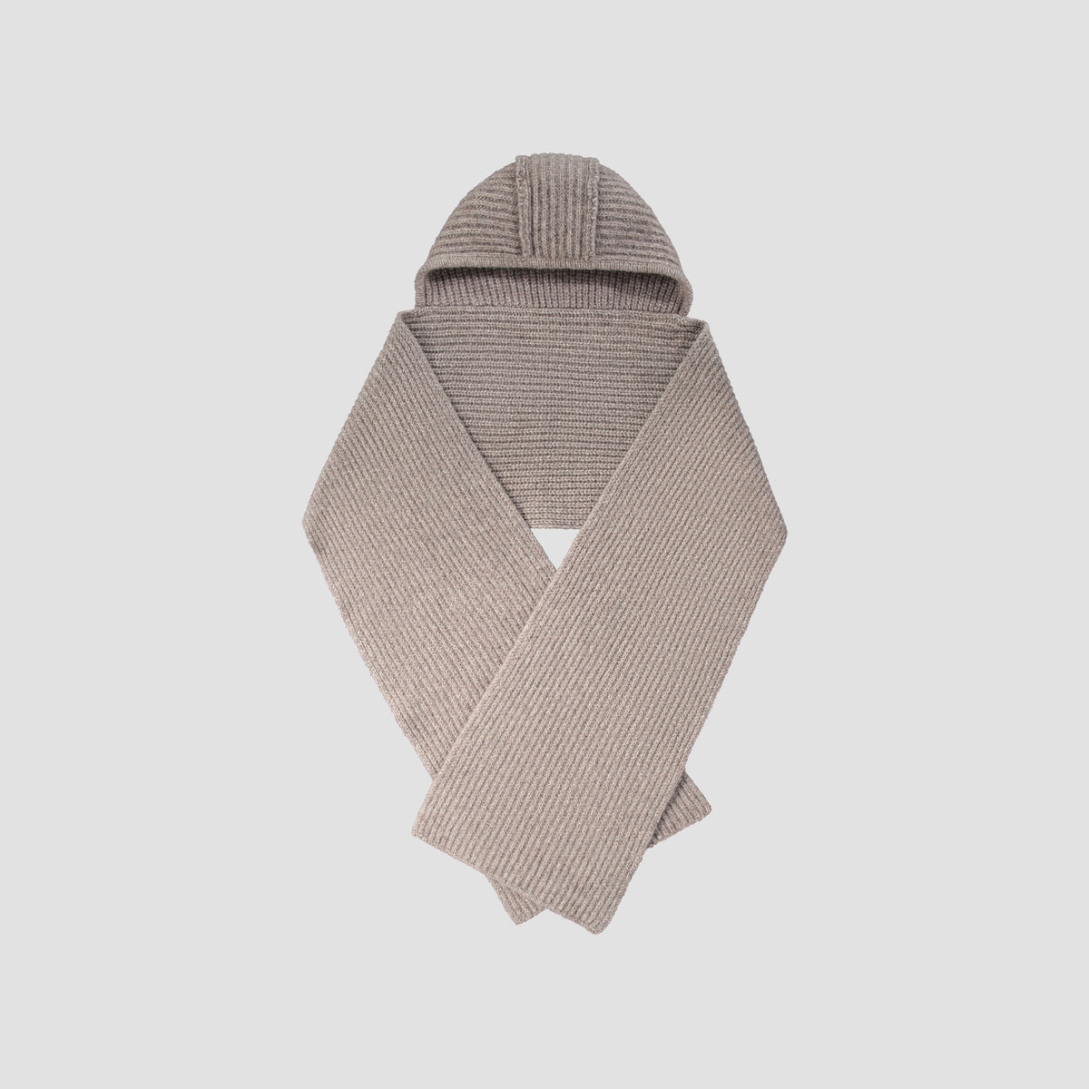 WOOL HOODED SCARF | CHOCOLATE CHIP