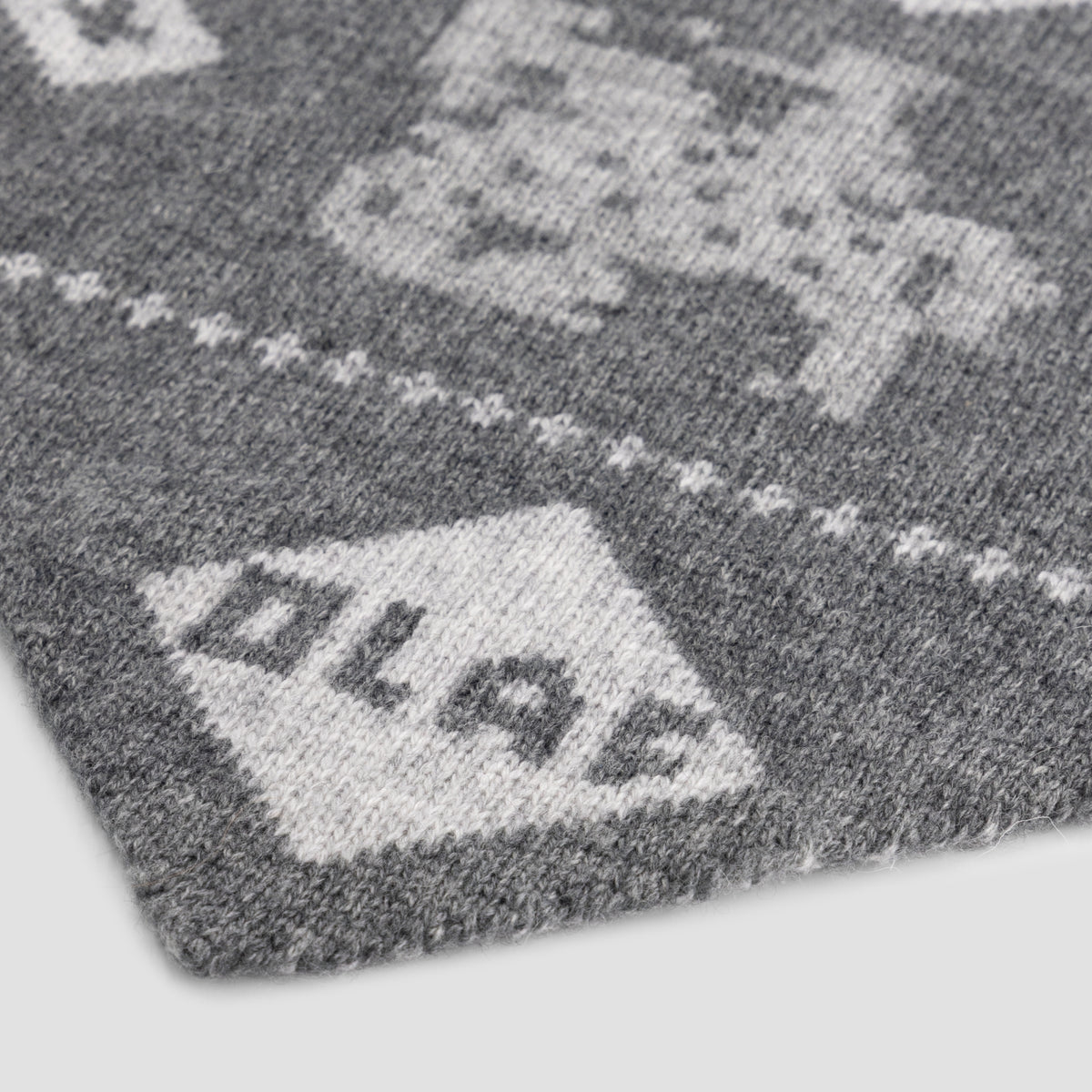 FAIR ISLE KNITTED SCARF | HEATHER GREY