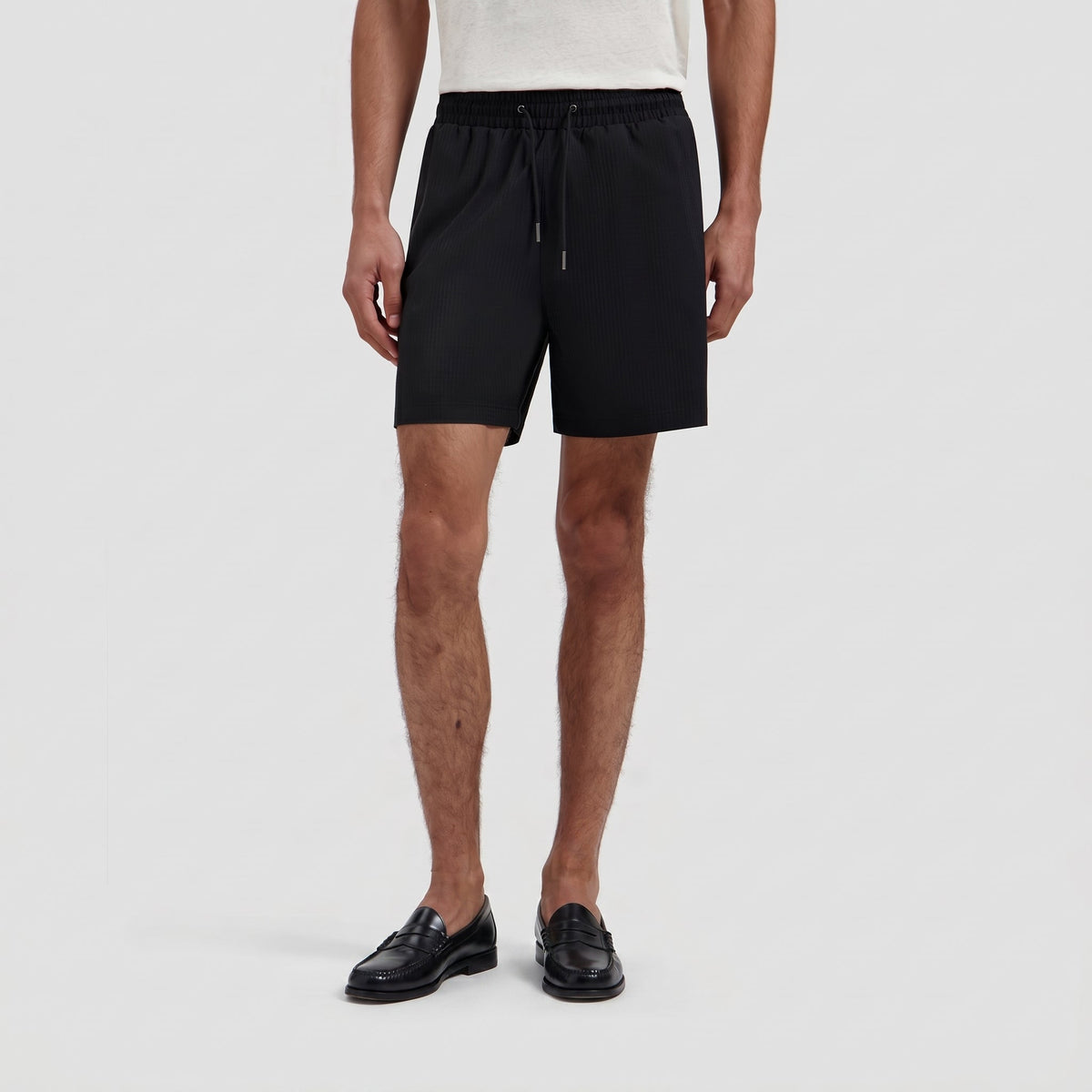 TEXTURE REGULAR SWIM SHORTS | BLACK
