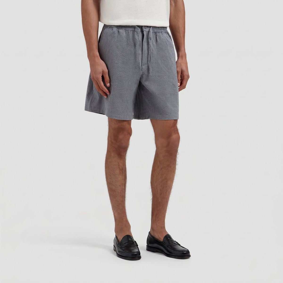 SEERSUCKER SHORTS | HEATHER GREY