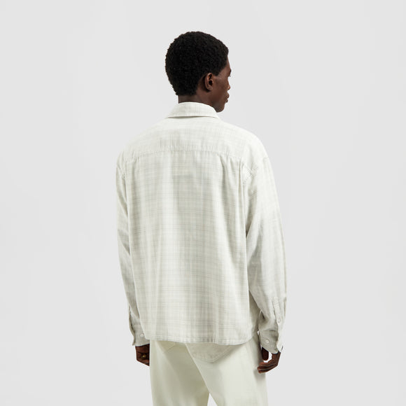 Double Faced Checked Boxy Shirt - Off White