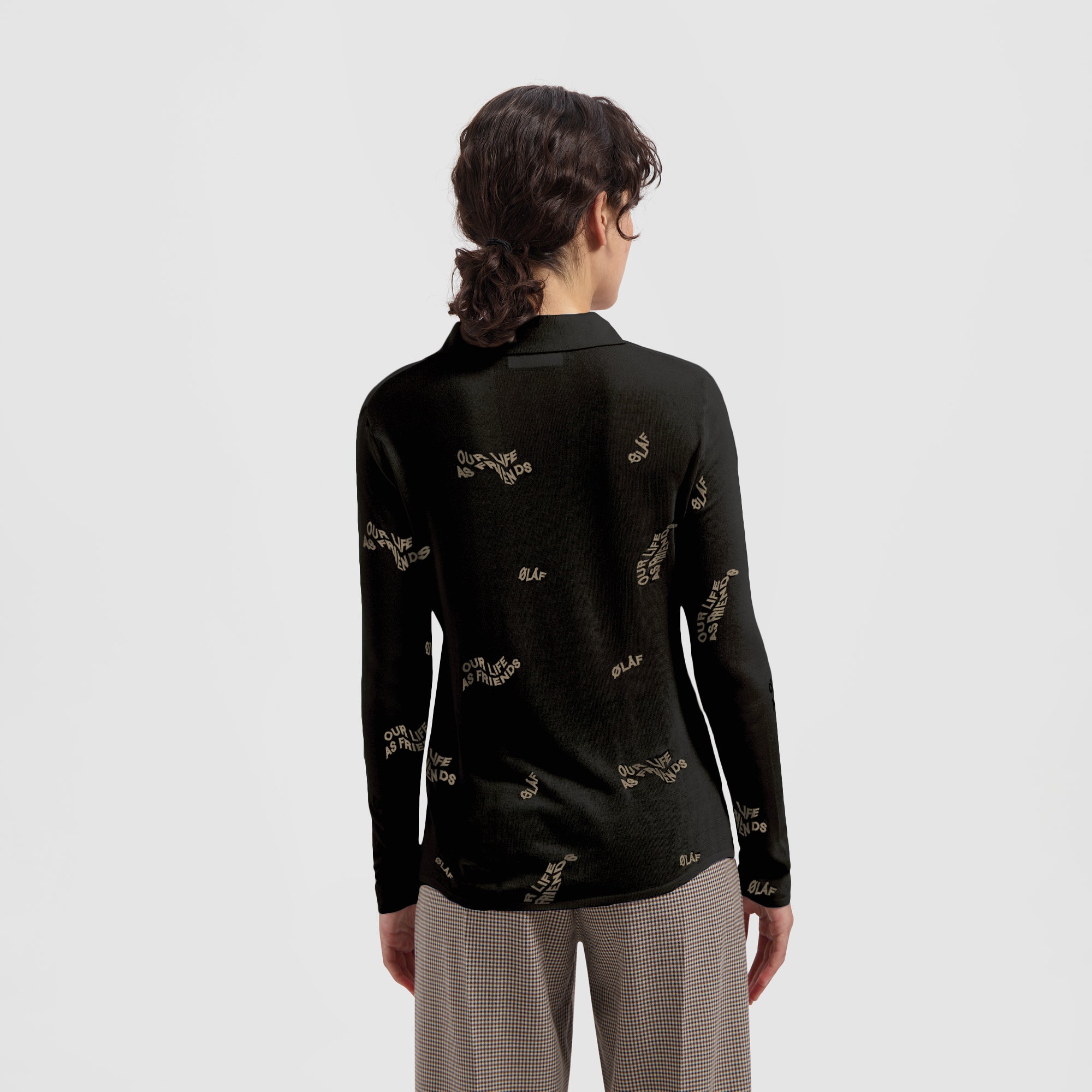 WMN AOP Sheer Shirt - Black