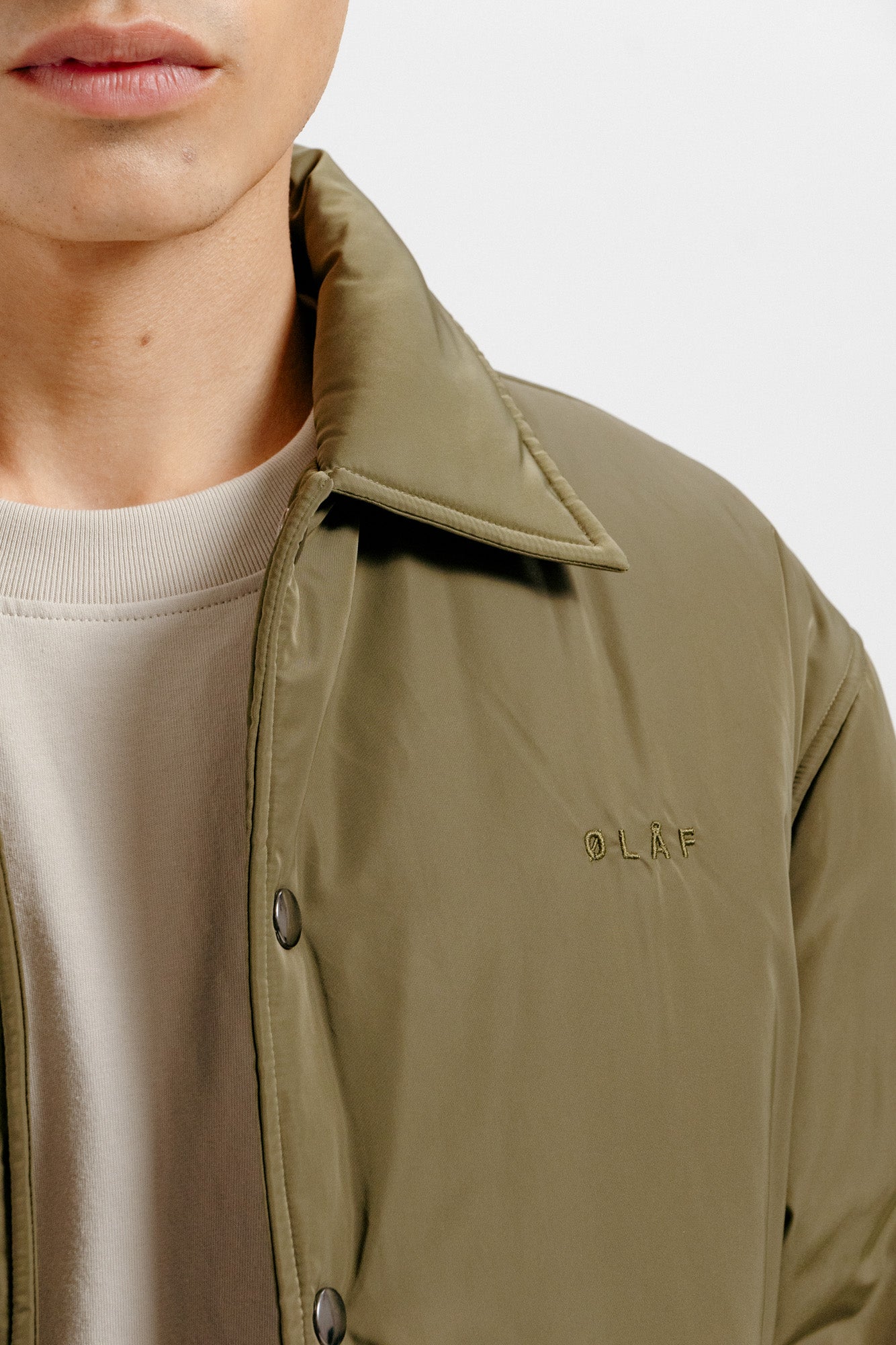 Padded Coach Jacket - Olive Green