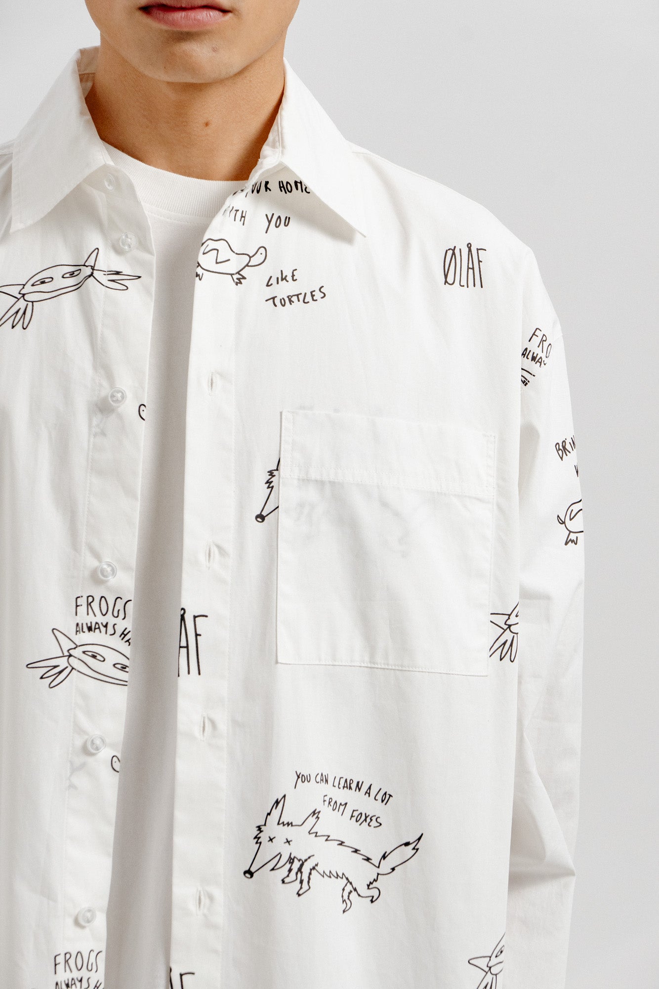 Camp AOP Shirt - White