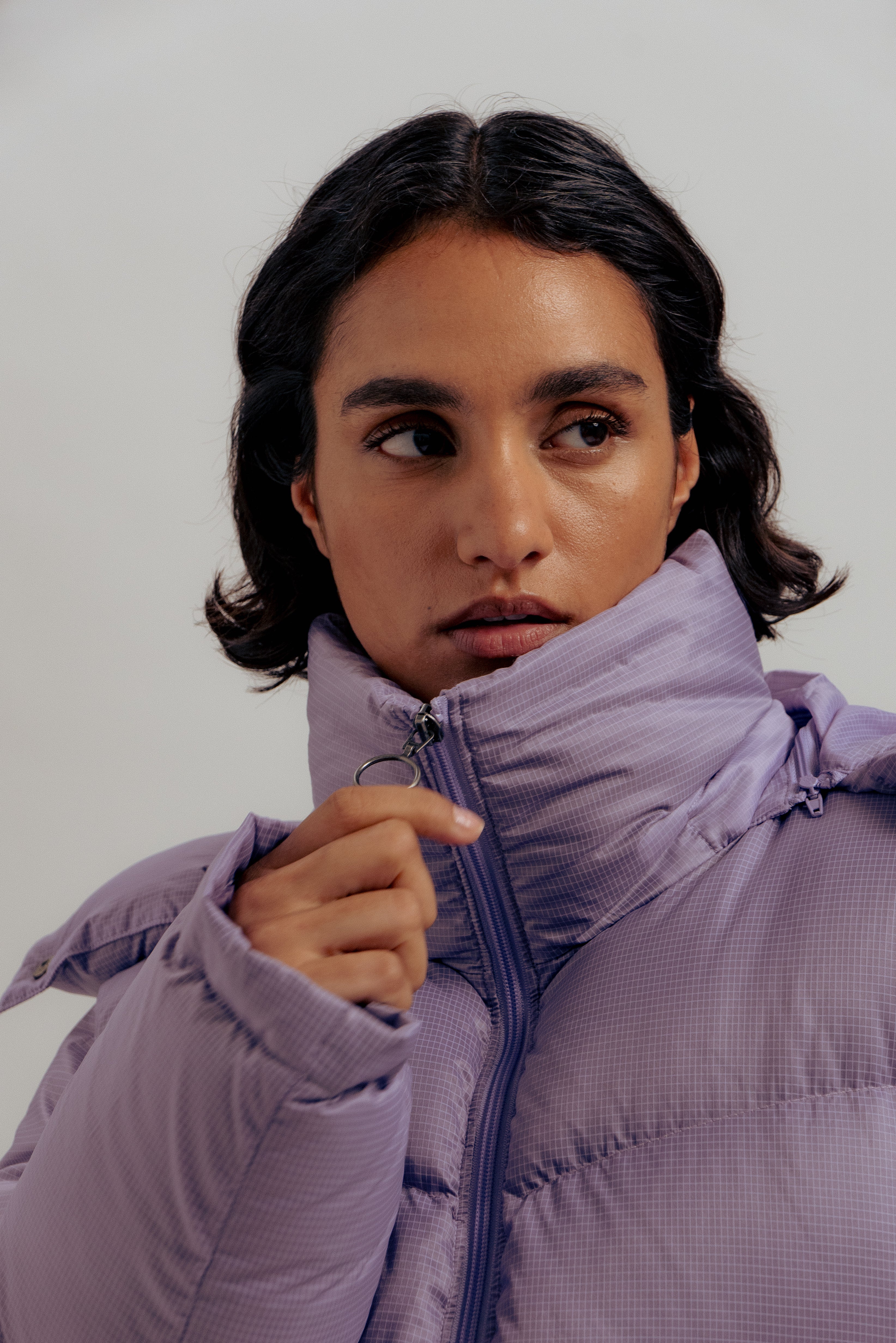 WMN Chevron Puffer Jacket - Light Purple