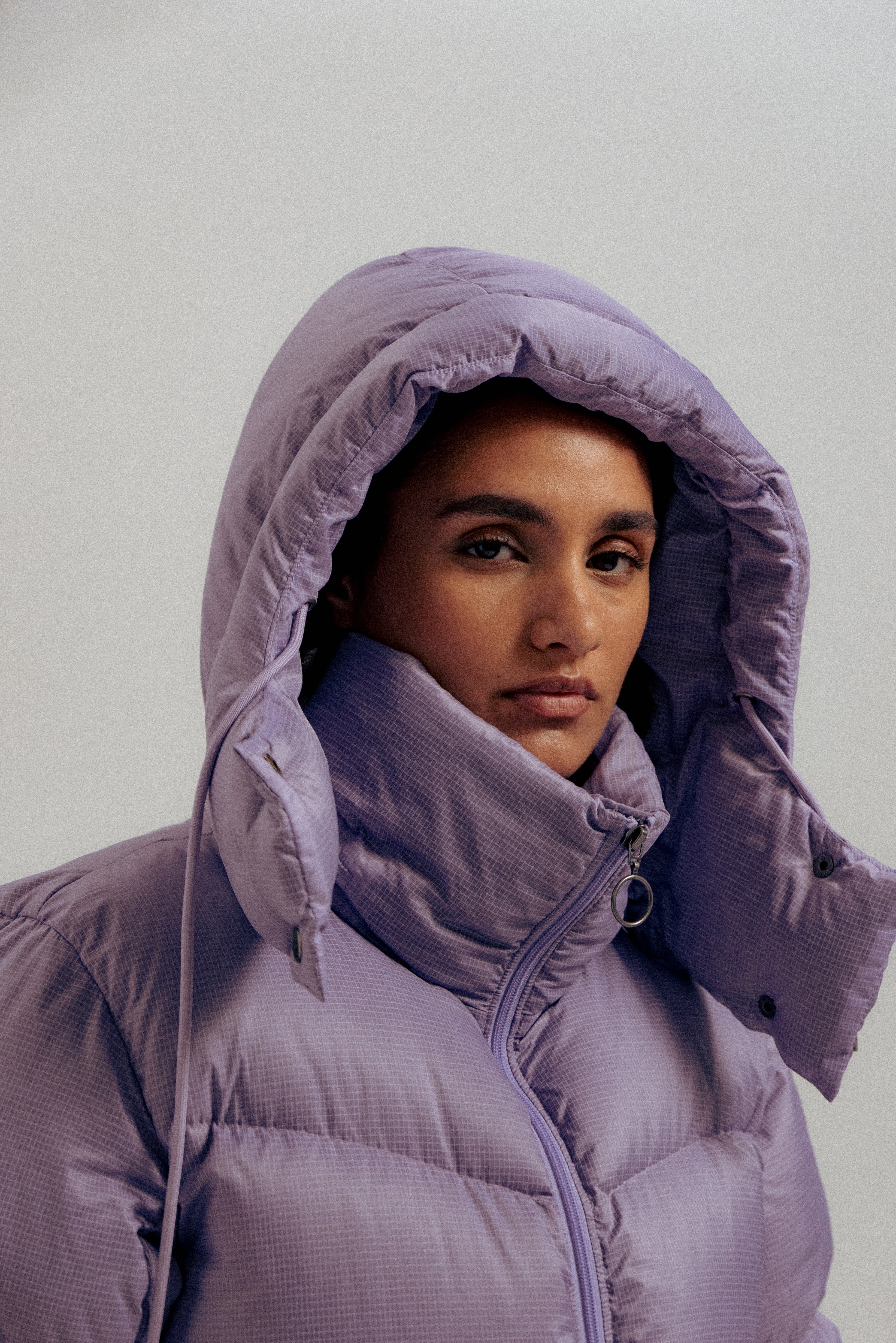 WMN Chevron Puffer Jacket - Light Purple