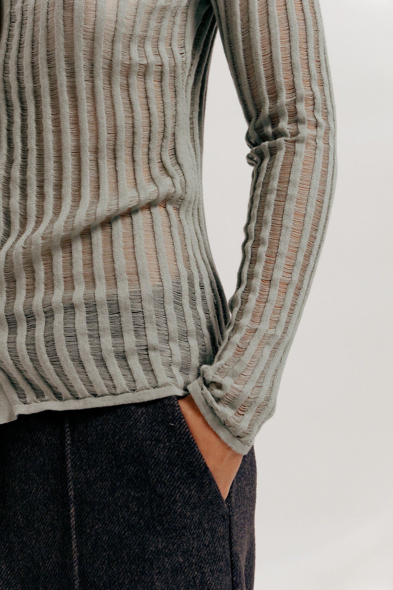 WMN Ladder Knit Shirt - Seafoam Green