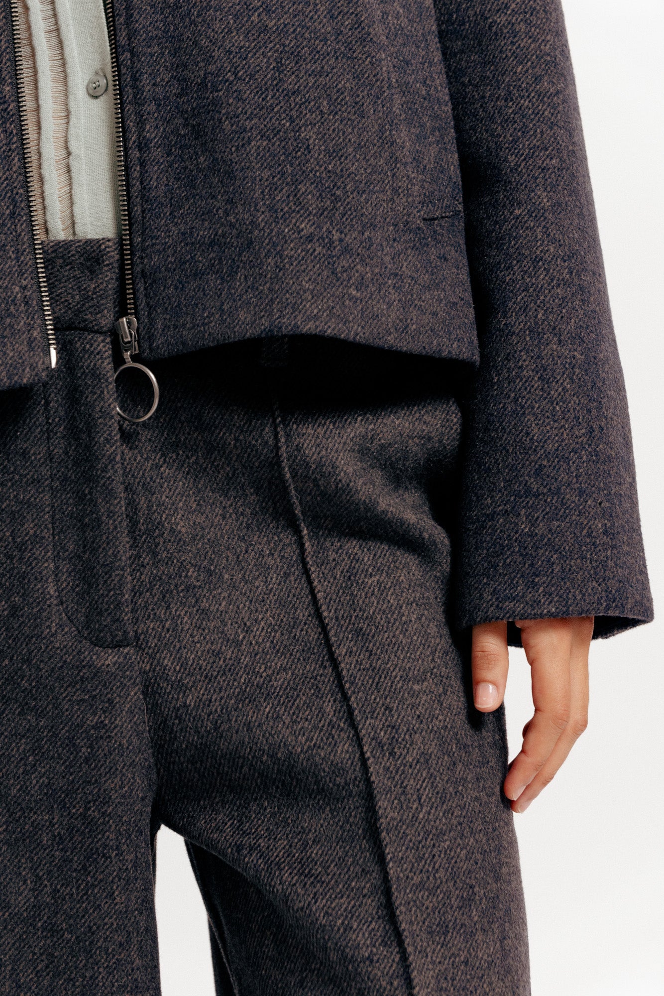 WMN Wool Twill Jacket - Grey / Blue