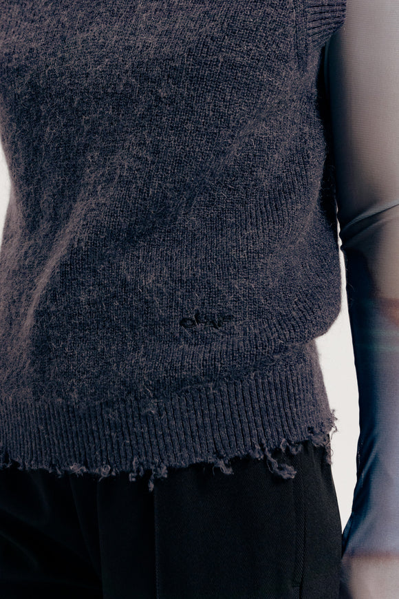 WMN Mohair Knitted Vest - Grey