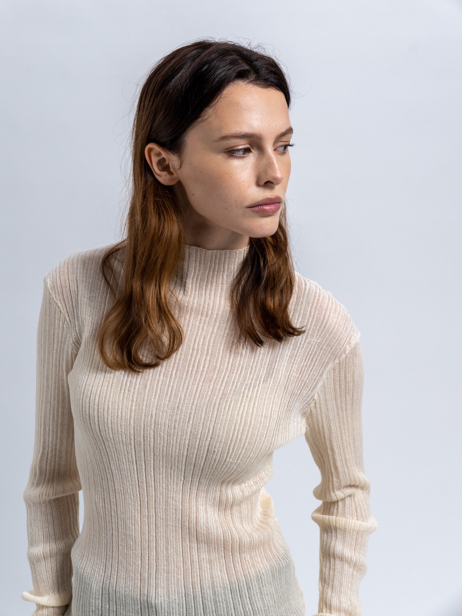 WMN Novelty Mockneck LS - Off White
