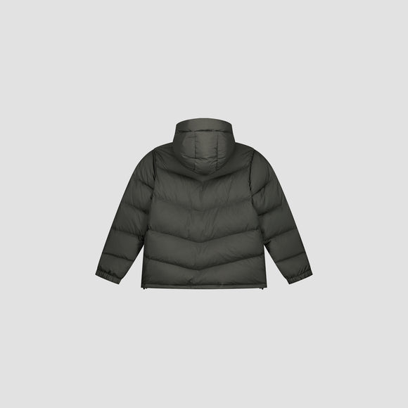 Chevron Puffer Jacket - Olive Green