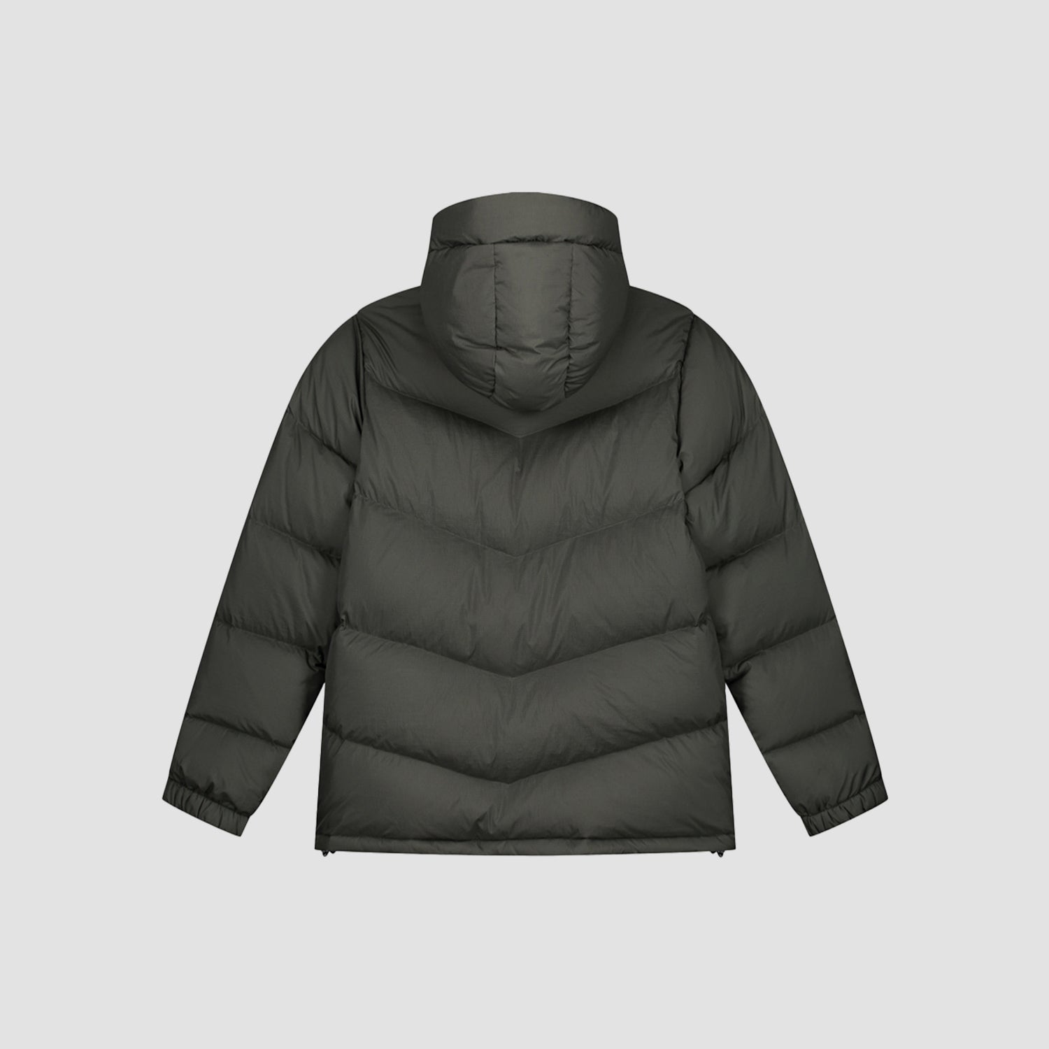 Chevron Puffer Jacket - Olive Green