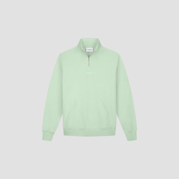 Block Zip Mockneck - Pale Green