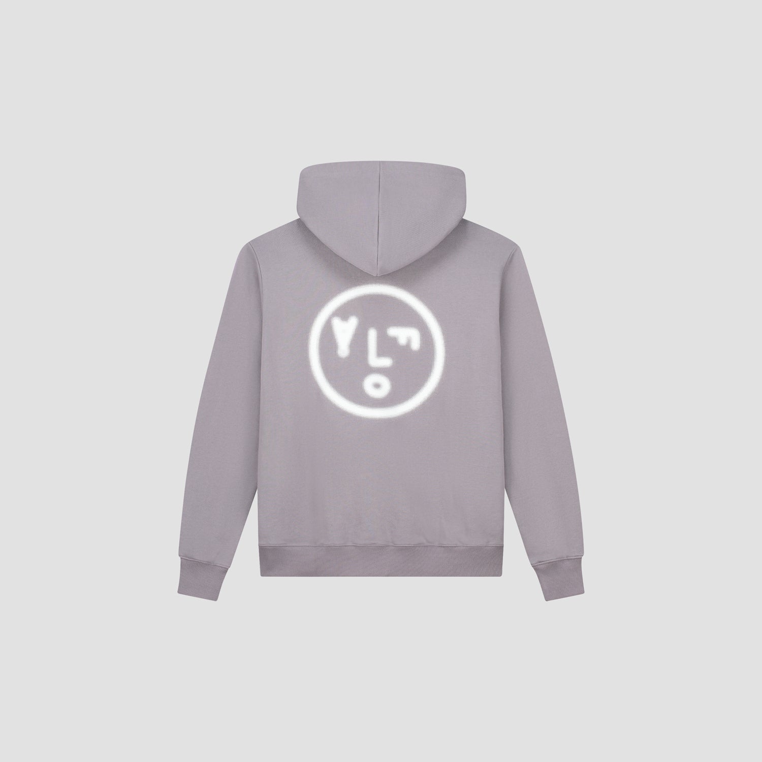 Pixelated Face Hoodie - Stone Grey