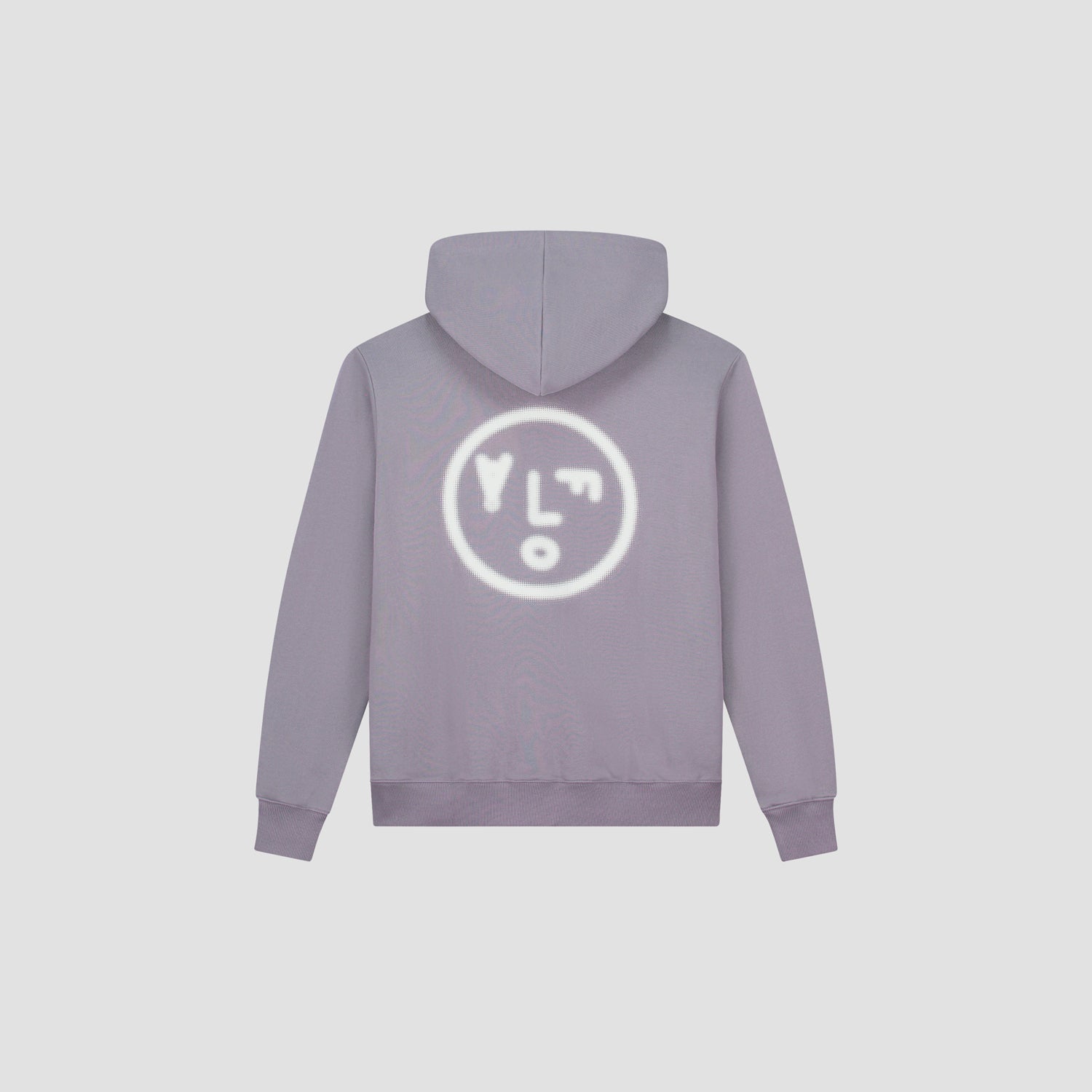 Pixelated Face Hoodie - Stone Grey