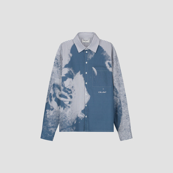 Diver Stripe Boxy Shirt - Mid Blue / Navy