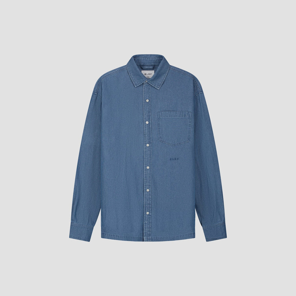 DENIM LS SHIRT | MID BLUE