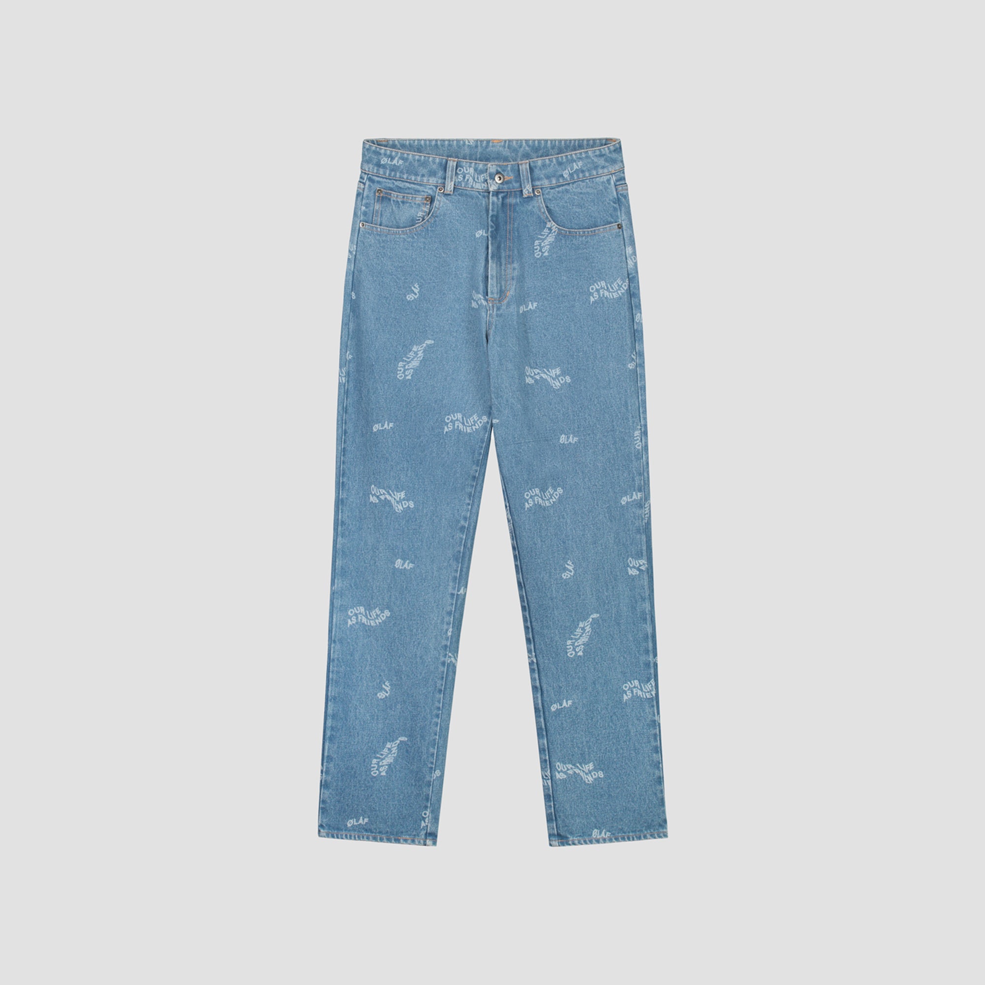 Wavy AOP Denim Pants - Light Denim