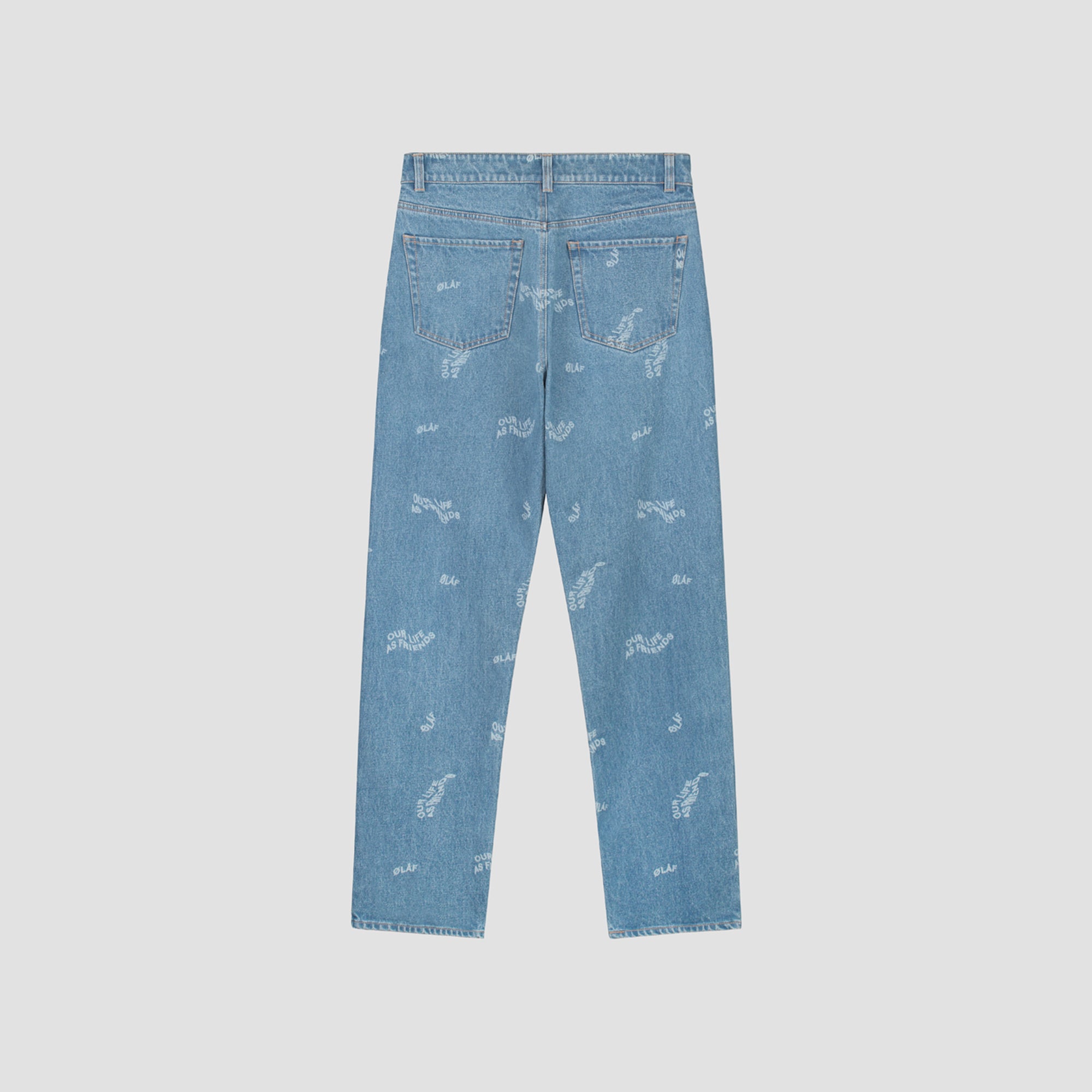 Wavy AOP Denim Pants - Light Denim