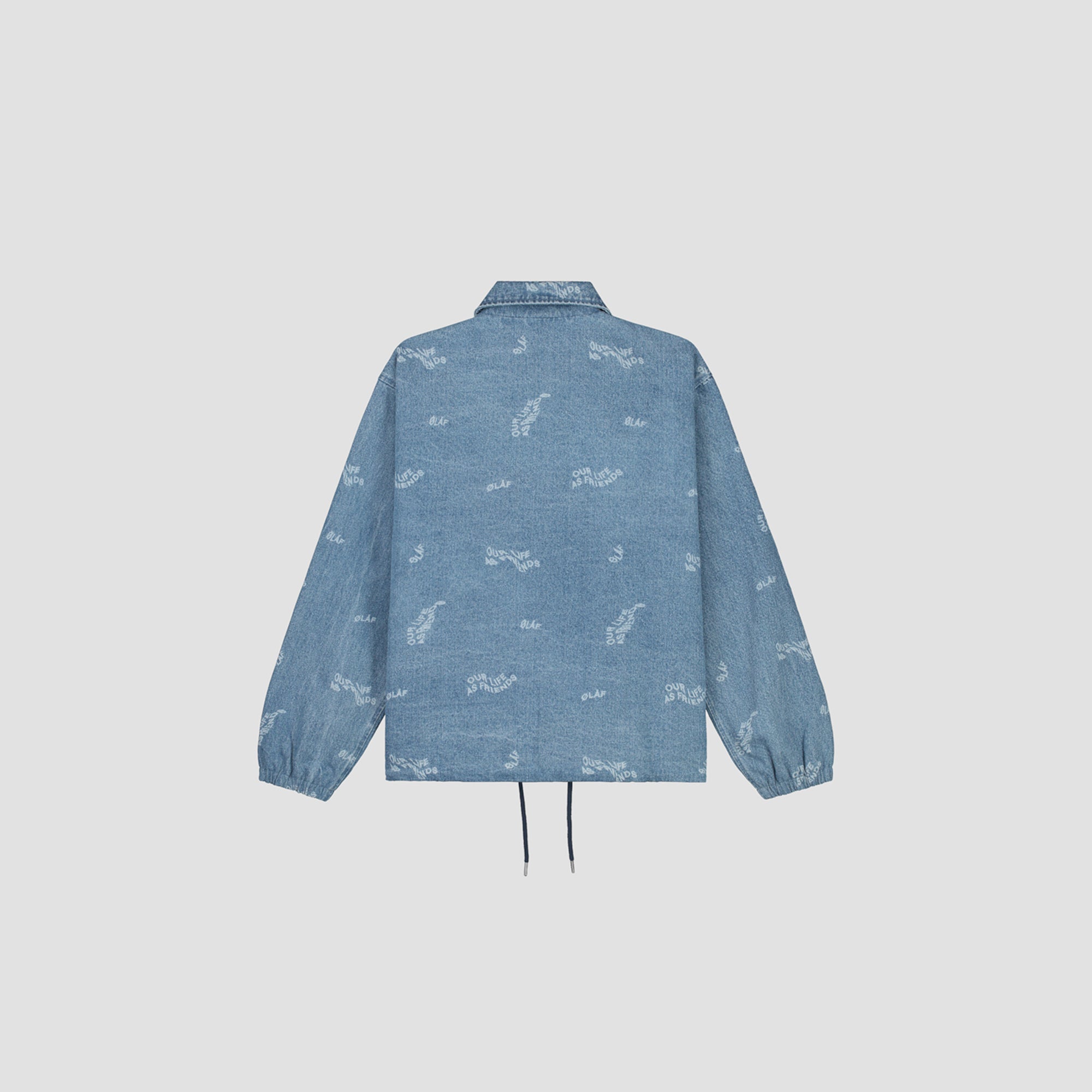 Wavy AOP Denim Coach Jacket - Light Denim