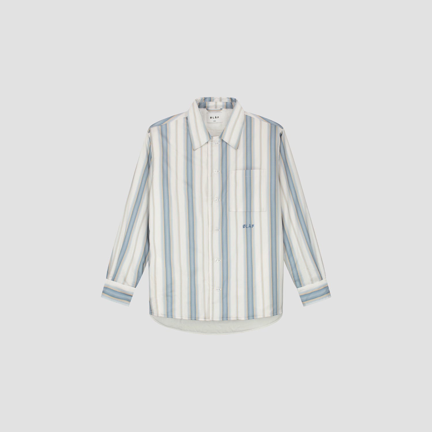 Stripe Padded Overshirt - White / Blue