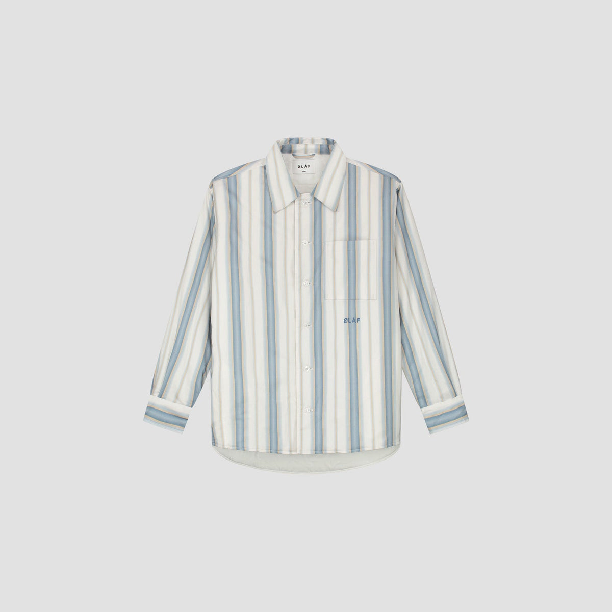 PADDED STRIPE OVERSHIRT | WHITE / BLUE