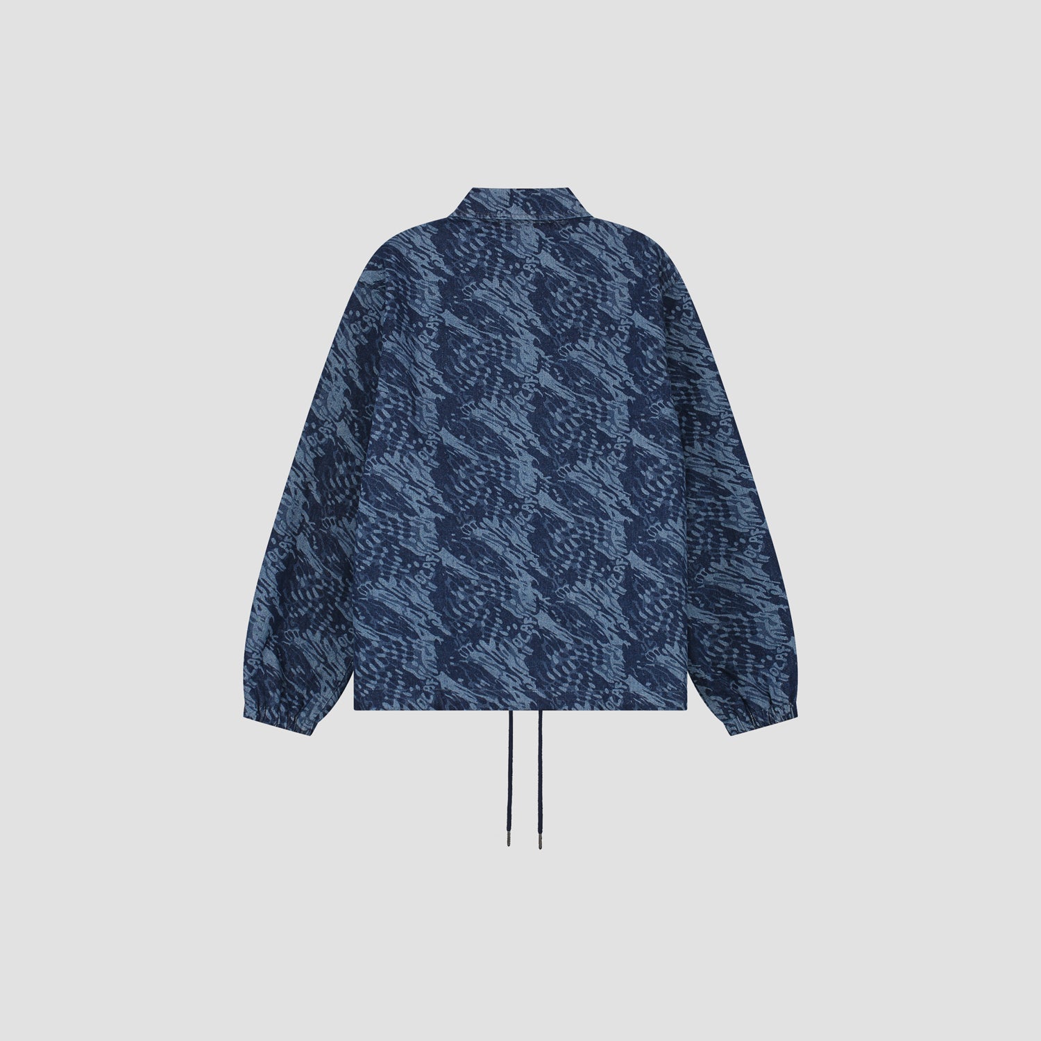 Water AOP Denim Coach Jacket - Blue