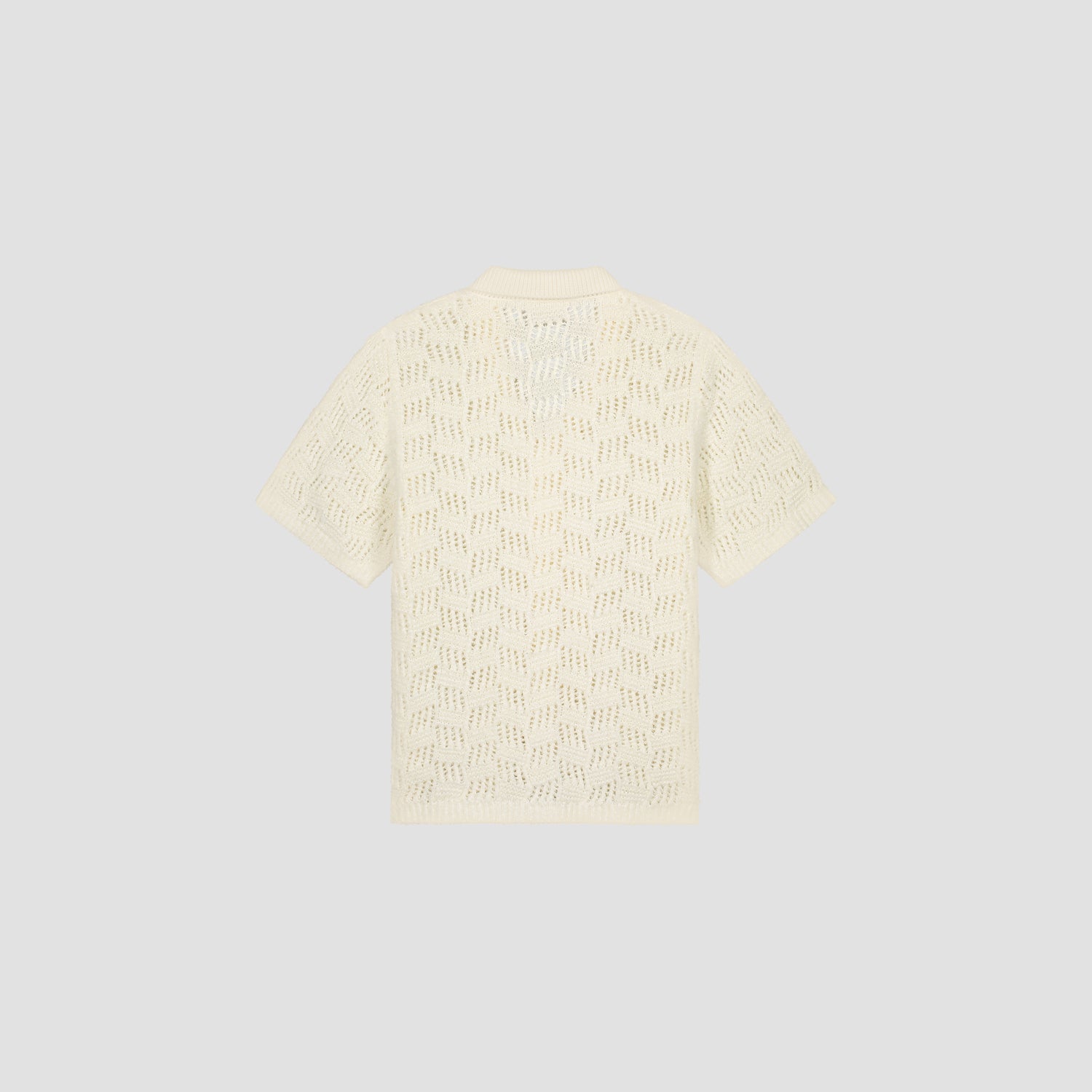 Check Knitted SS Shirt - Off White