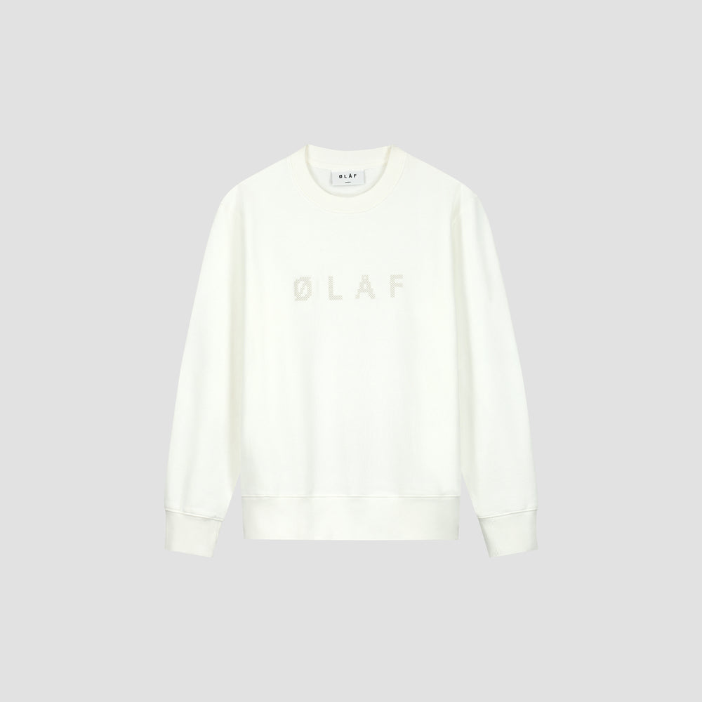 Cross Stitch Crewneck - White
