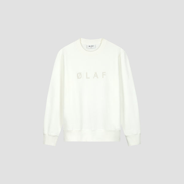 Cross Stitch Crewneck - White