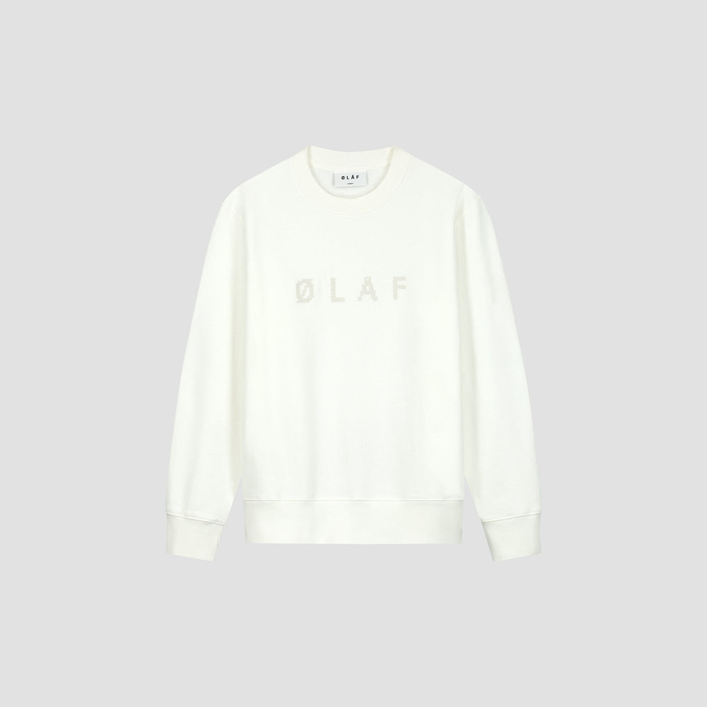 CROSS STITCH CREWNECK | WHITE