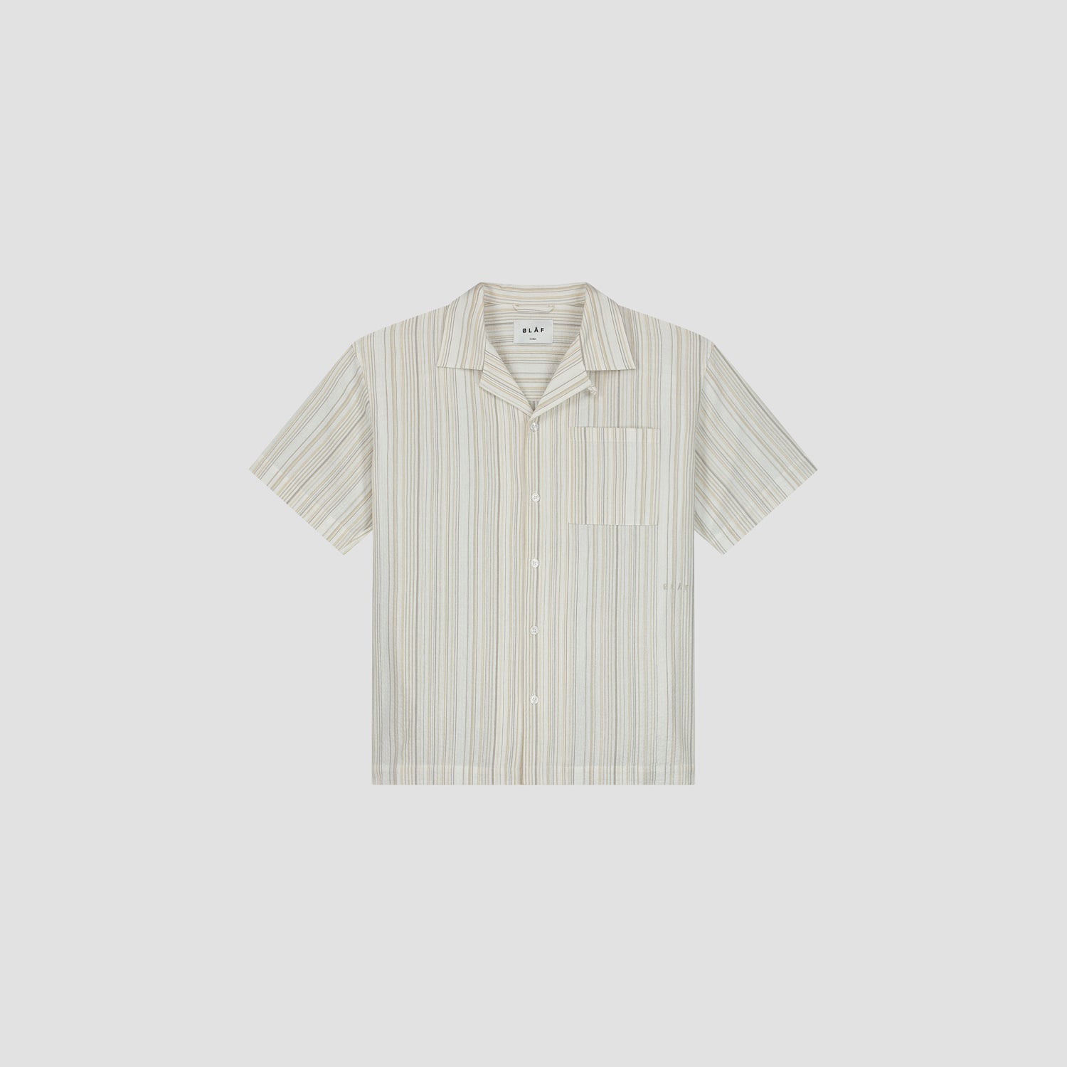 Stripe Shirt SS - Brown / White