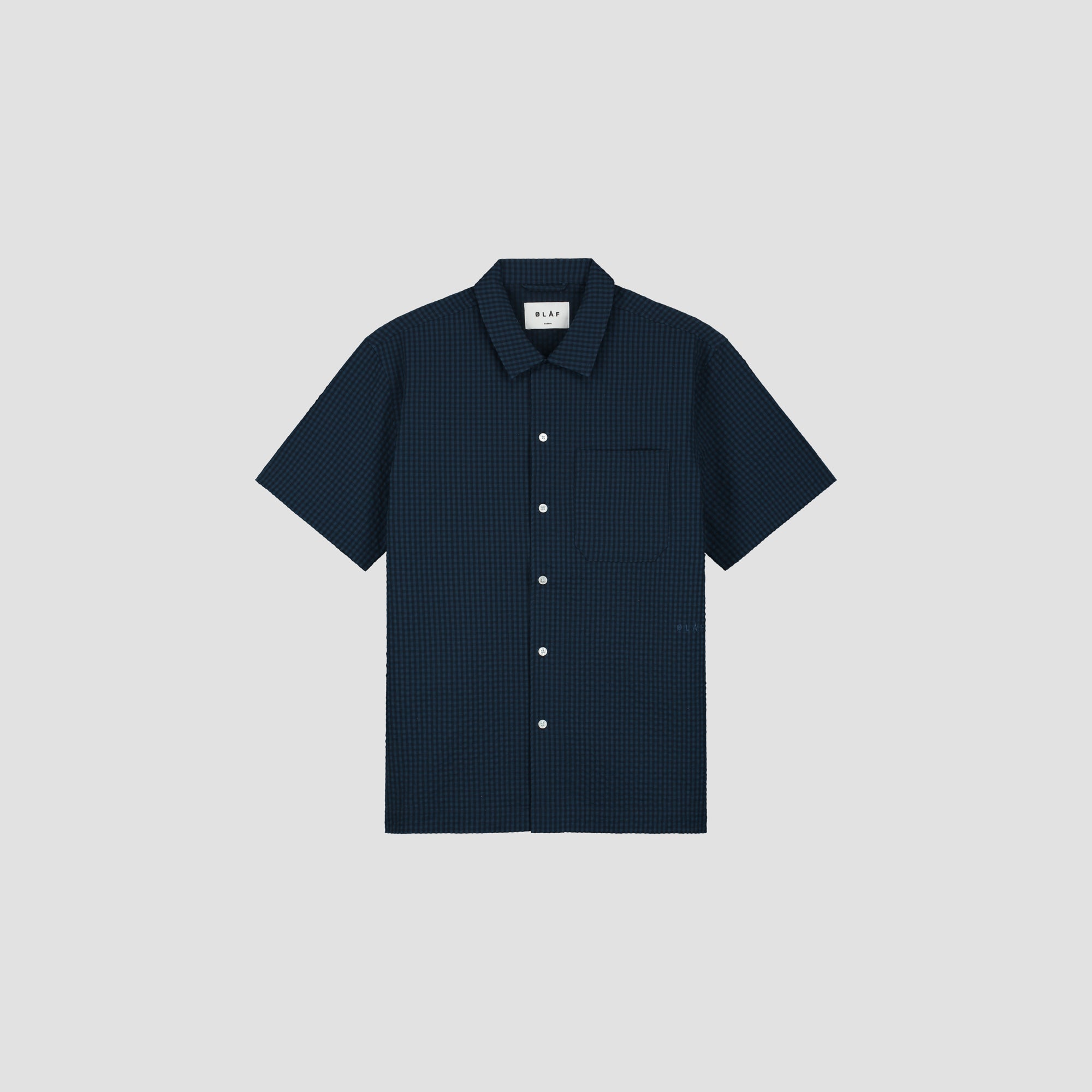 Seersucker Shirt SS - Navy