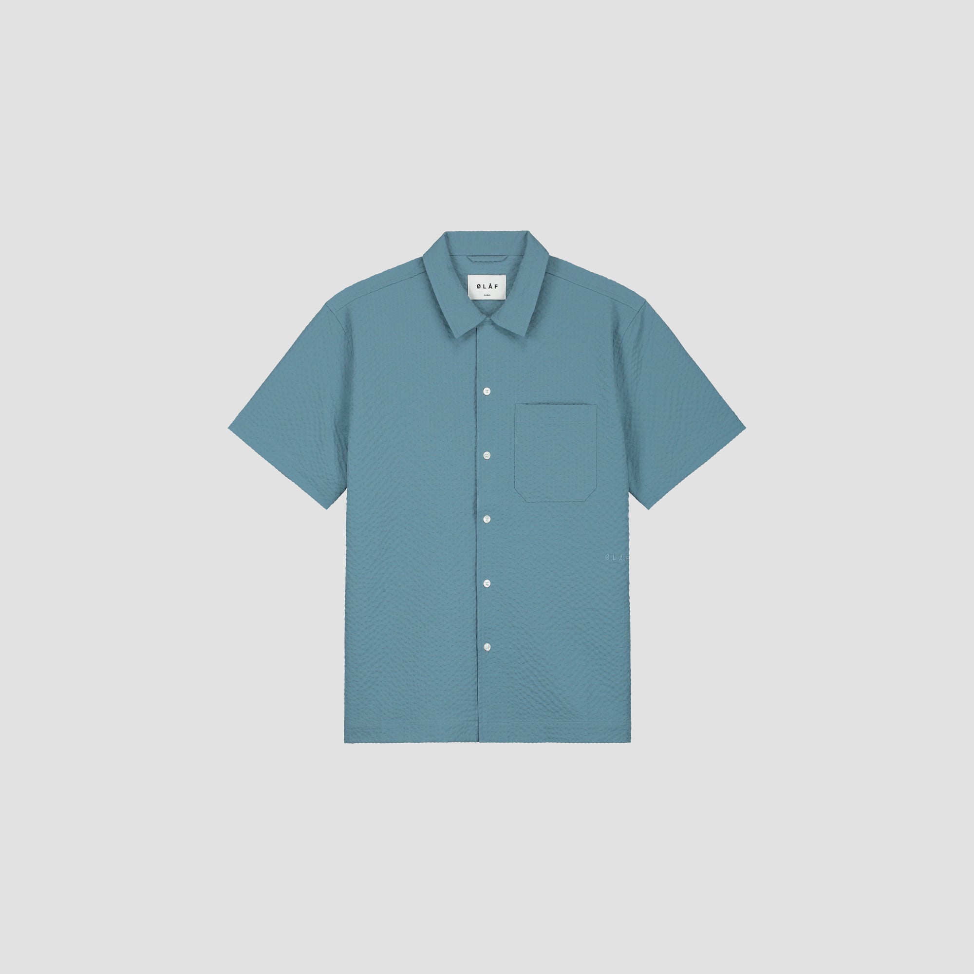 Seersucker Shirt SS - Storm Blue