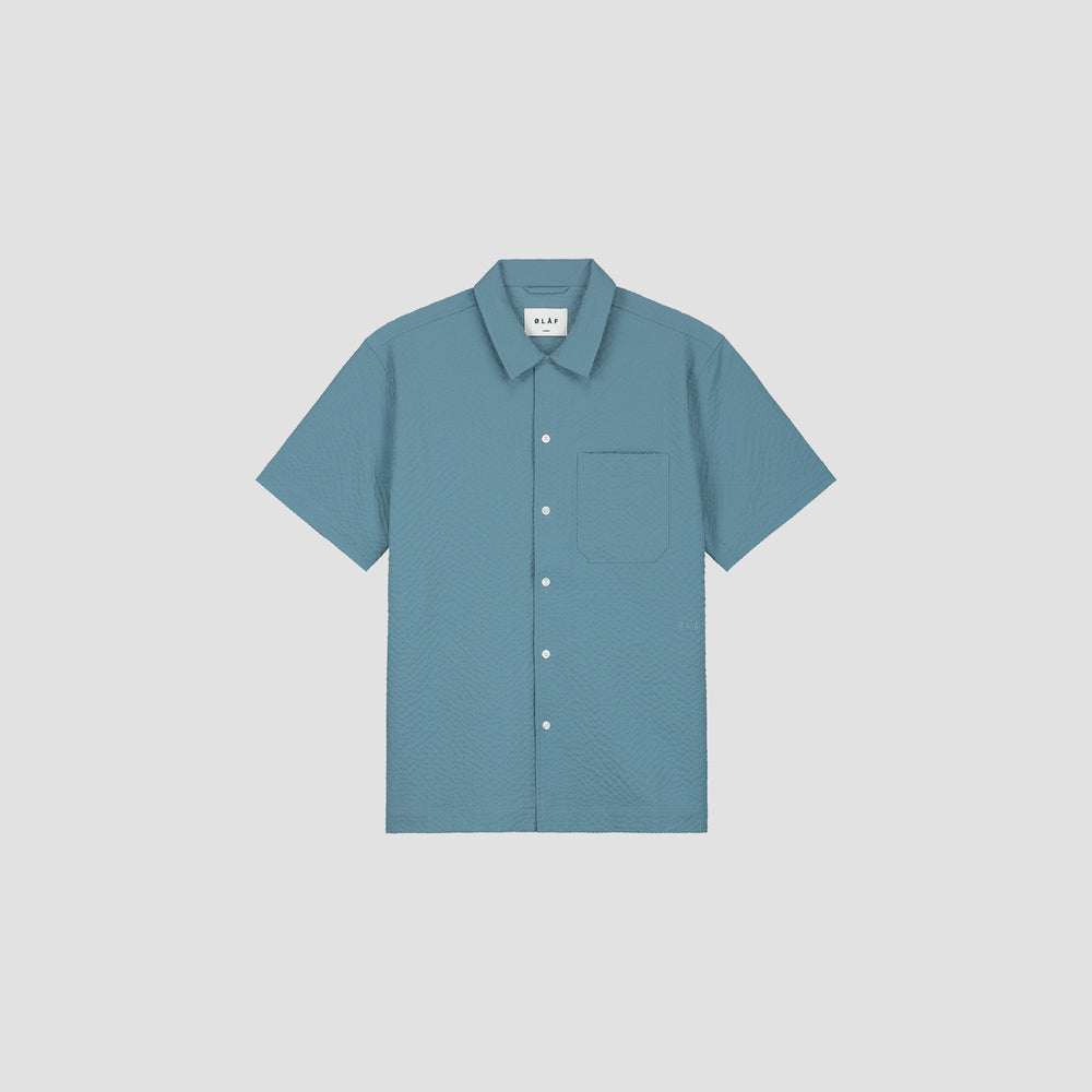 SEERSUCKER SHIRT SS | STORM BLUE