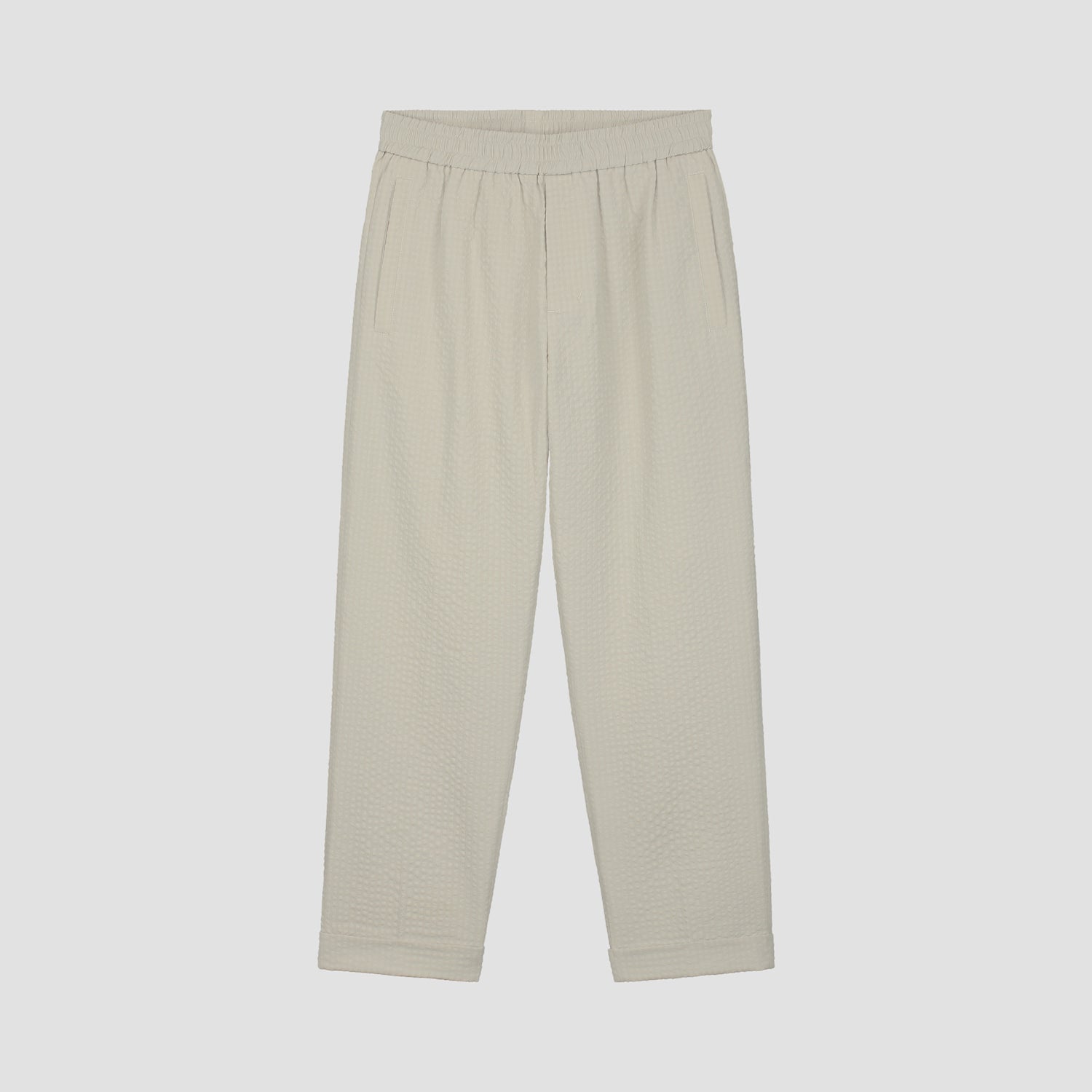 Seersucker Slim Pants - Cement